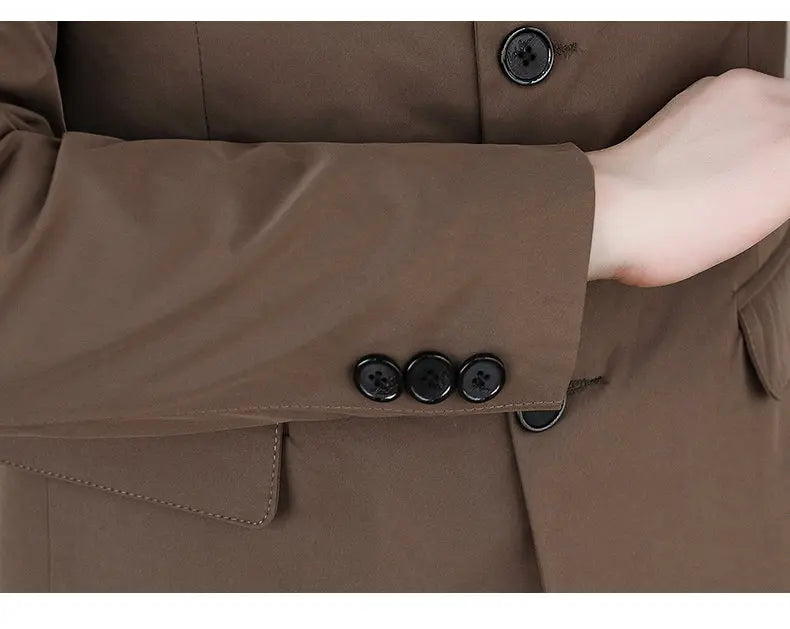 Blazer Men's Business Gentleman Wedding Fashion Best Man Solid Color Slim Fit Casual Mink Velvet with Cotton Thickened Blazer