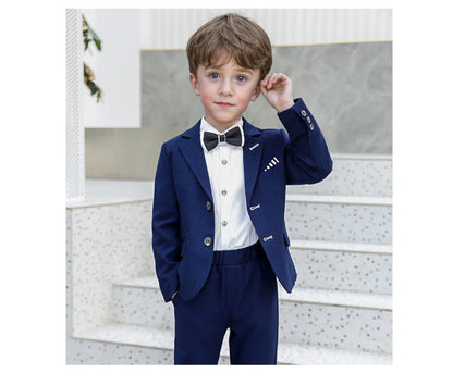 1-11Years Kids Formal Wedding Birthday Prom Outfit Suit With Jacket Pants Children's Piano Speech Performance Costume