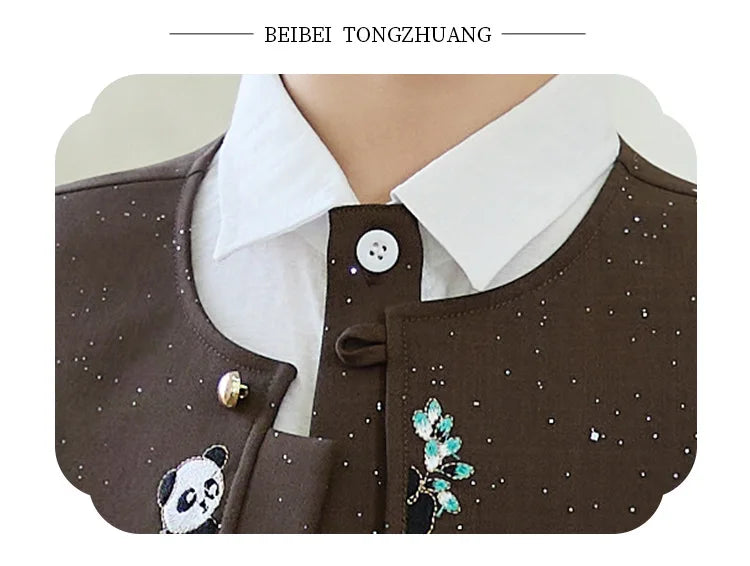 90-160 Kids New Chinese Tang Suit Hanfu Embroidery Suit Flower Boys Host Recitation Performance Costume