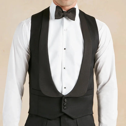 Men's Formal Vest Single Breasted Lapel Waistcoat for Weddings & Business