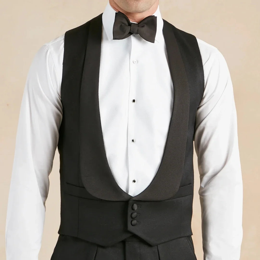 Men's Formal Vest Single Breasted Lapel Waistcoat for Weddings & Business