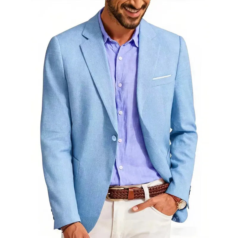 Mens Clothing 2026 Blazers Para Hombres Vintage Cotton Linen Single Button Designer Business Social Jaqueta Masculina Man Suits