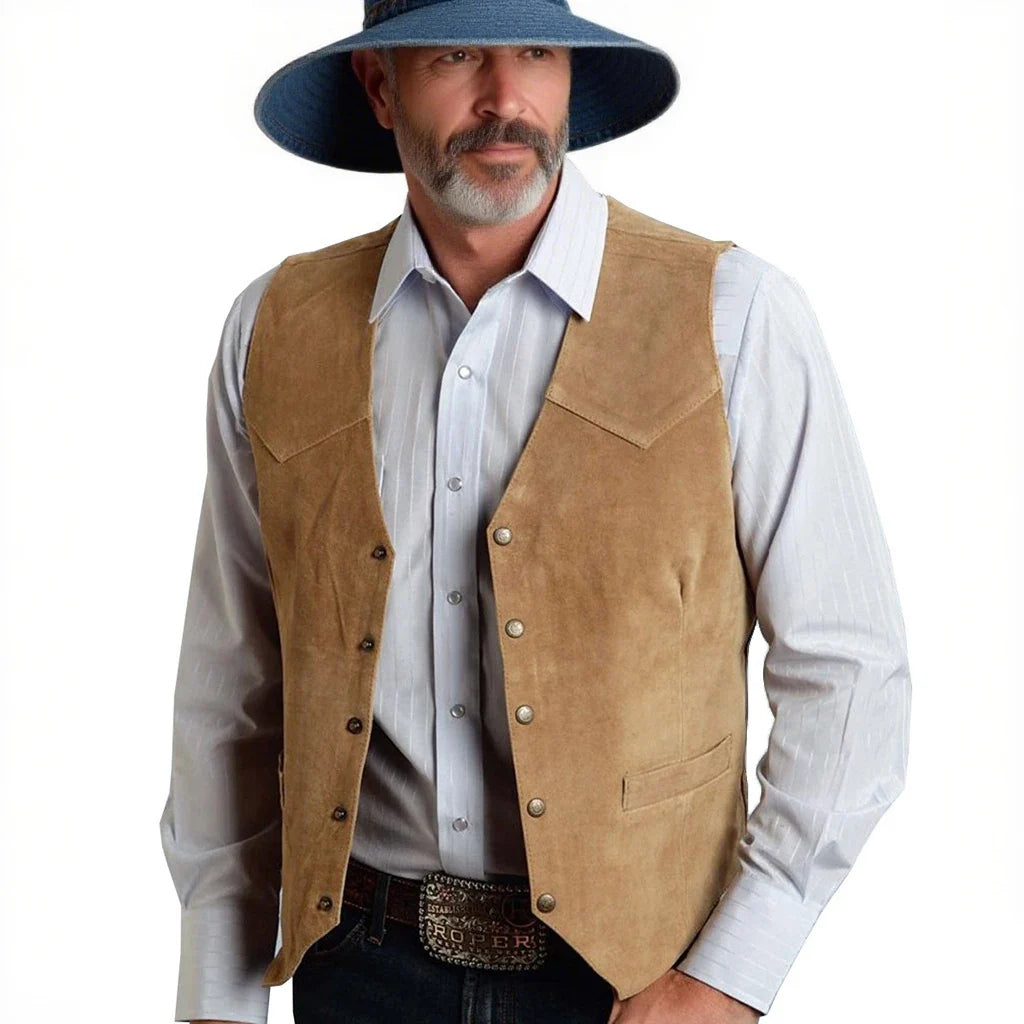 Men's Suit Vest Slim Fit V-Neck Metal Buttons Flannel Waistcoat for Business & Smart Casual Occasions