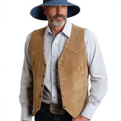 Men's Suit Vest Slim Fit V-Neck Metal Buttons Flannel Waistcoat for Business & Smart Casual Occasions