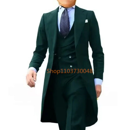 Costume 3 pièces élégant rouge pour homme coupe slim, blazer à simple boutonnage, gilet et pantalon, idéal pour mariage, smoking de marié, ou tenue d'affaires et de soirée