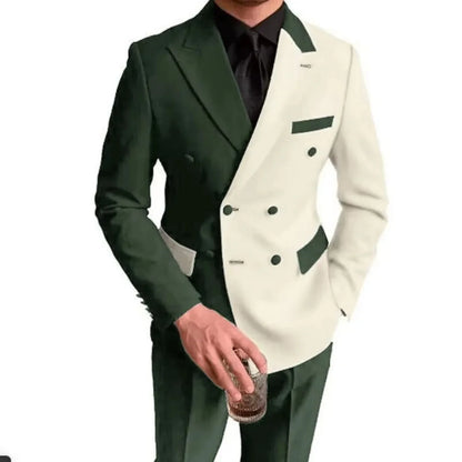 Costumes élégants de mariage/affaires, 2 pièces, coupe ajustée, blazer croisé, costumes de garçons d'honneur, tenues formelles pour hommes (veste + pantalon)