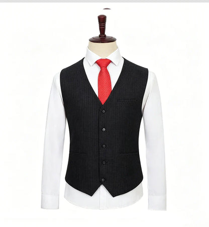 Men's Plus Size Checkered Vest – Single Breasted Formal Waistcoat for Weddings & Groomsmen
