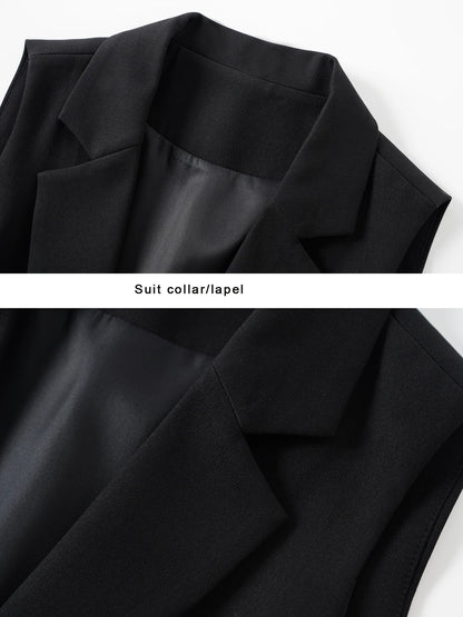 Fashionable Spring and Autumn Sleeveless Suit Vest for Women's Workplace Elegant Versatile Slim Suit Collar Vest Top Jacket