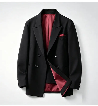 Double Breasted Clothes for Man Blazer Homme Luxe High Quality Luxury Corsage Designer Mens Black Elegant Chaqueta Formal Hombre