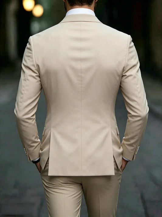 Men's Double Breasted Blazer Slim Fit Formal Suit Jacket for Wedding, Prom & Party