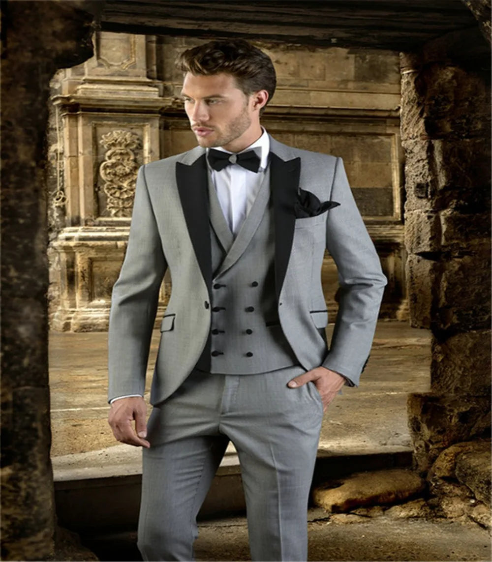 Navy Blue Fashion Design Costume Homme Party Mens Suits Wedding Suits For Men Terno Masculino Slim Fit Tuxedos Groomsman