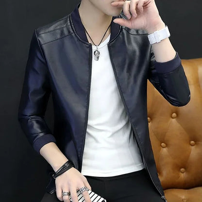 Brown Casual Men's Suit Jackets Trendy 2025 Korean Style Clothes Male Leather Blazer Single Models Luxury Designer Menswear Coat
