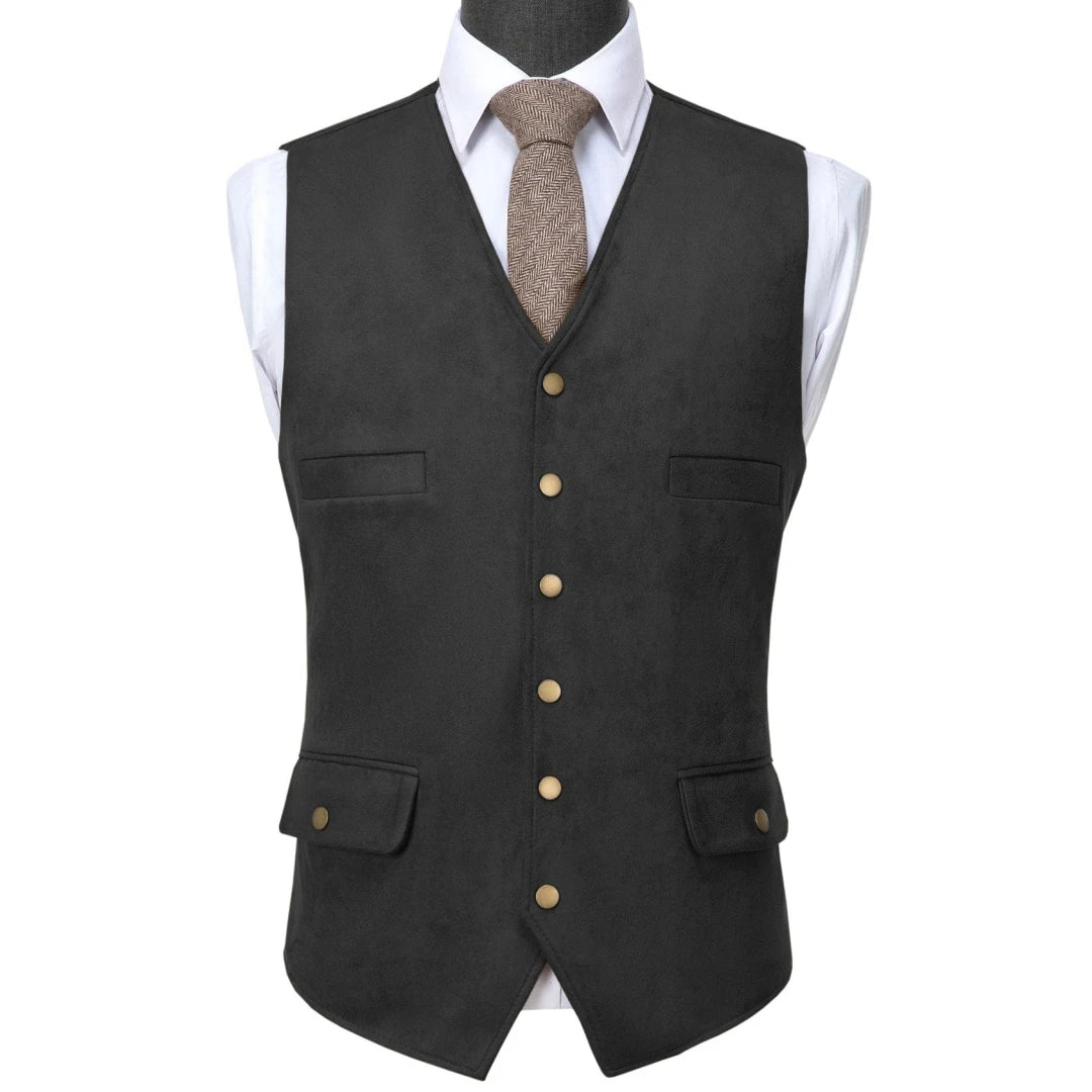 Men's Flannel Vest Single Breasted Waistcoat for Weddings & Formal Occasions