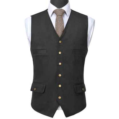Men's Flannel Vest Single Breasted Waistcoat for Weddings & Formal Occasions