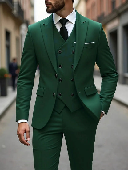 Costumes de Mariage Classiques Tuxedos Slim Fit Marié Pour Homme 3 Pièces Costume de Garçon d'Honneur Homme Formel Costume d'Affaires Homme (Veste+Gilet+Pantalon)