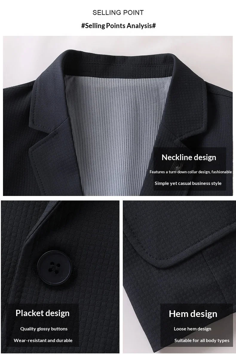 Blazer Men's Fashion Business Outdoor Travel Youth Campus Wedding Versatile Host Shaping Casual Korean Style Thin Style Blazer