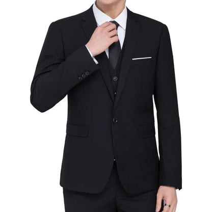 Men's Slim Fit Formal Suit – Blazer & Pants Set for Business, Wedding & Banquet