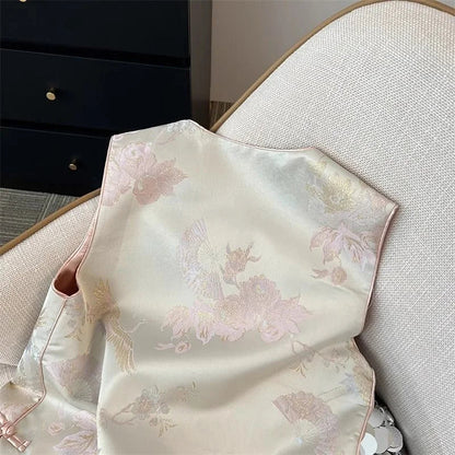 Retro Ladies Leisure Cardigan Vest Outwear 2025 High-end Female Sleeveless Coat Spring Autumn Women Fashion Waistcoat Jacket