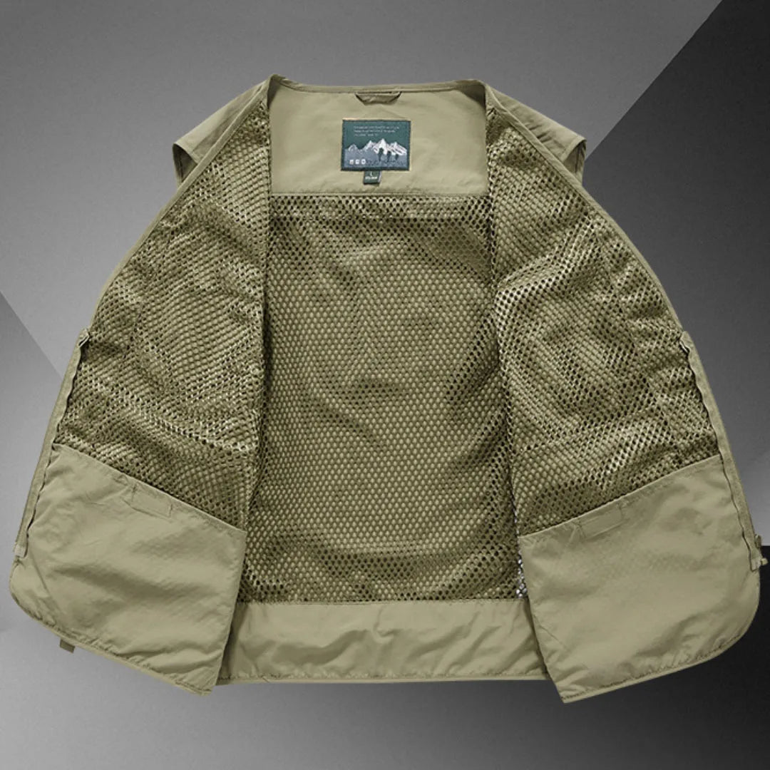 Men's Tactical Vest – Formal Workwear Sleeveless Waistcoat for Men – Multi-Pocket, All Seasons