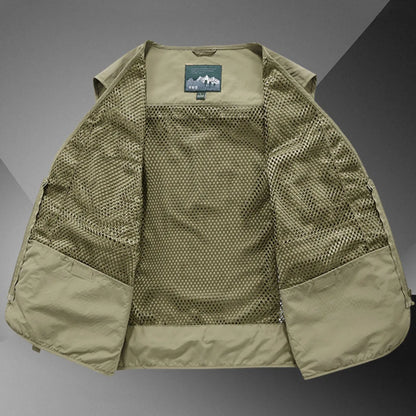 Men's Tactical Vest – Formal Workwear Sleeveless Waistcoat for Men – Multi-Pocket, All Seasons