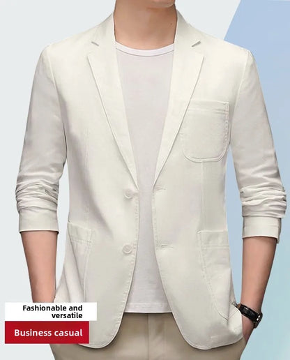 Solid-color Linen Blazer - Men's Fashionable, Business-appropriate, Versatile, Comfortable, Lightweight and Breathable Blazer