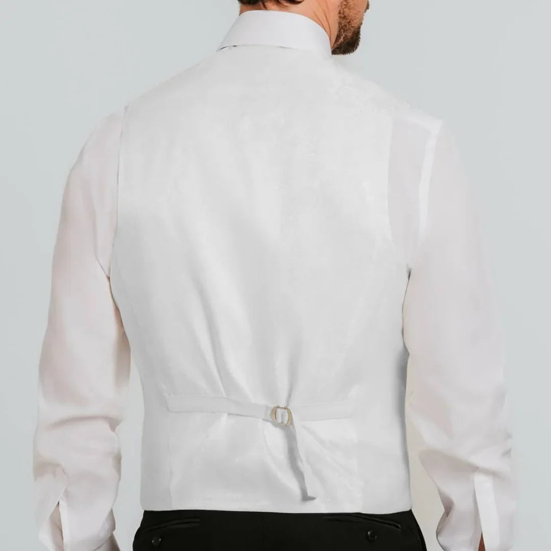 Men's Formal Vest Double Breasted V-Neck Waistcoat for Weddings & Special Occasions – Beige