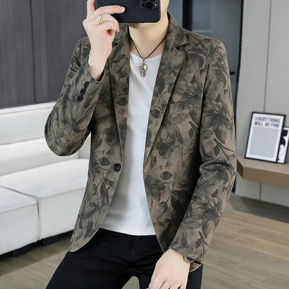 Men's Casual Slim Fit Single-Breasted Blazer for Business and Smart Casual Wear