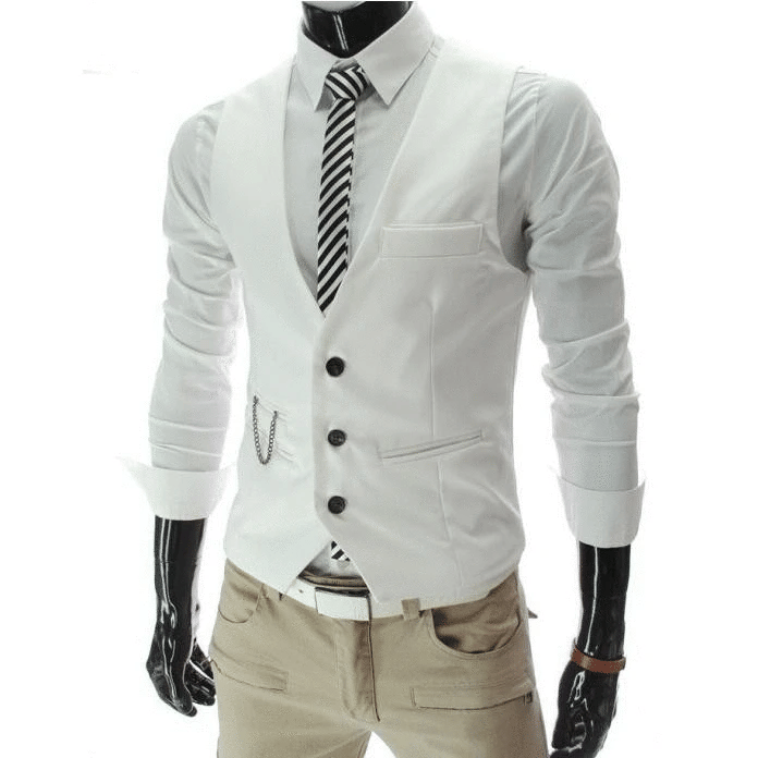 Slim Fit Men's Suit Vest Single Breasted for Business and Smart Casual – Black, Grey, Navy and Burgundy