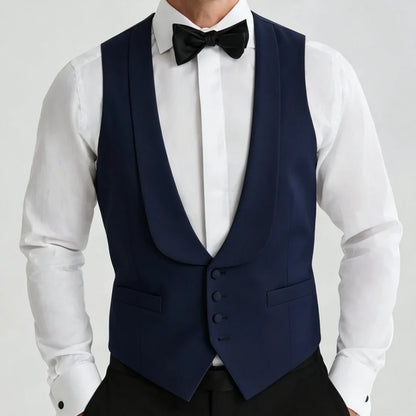 Men's Formal Vest Single Button Lapel Waistcoat for Wedding Banquet and Business