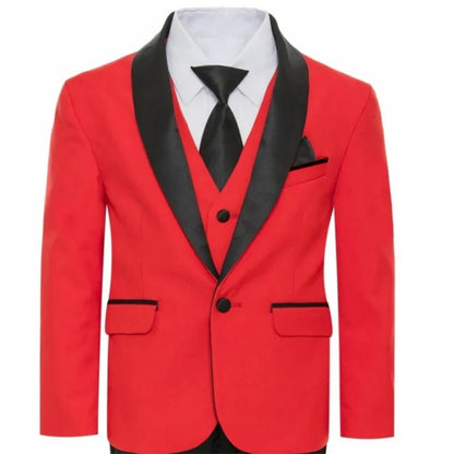 Boys 3-Piece Slim Fit Suit Set for Kids Wedding Prom and Formal Occasions