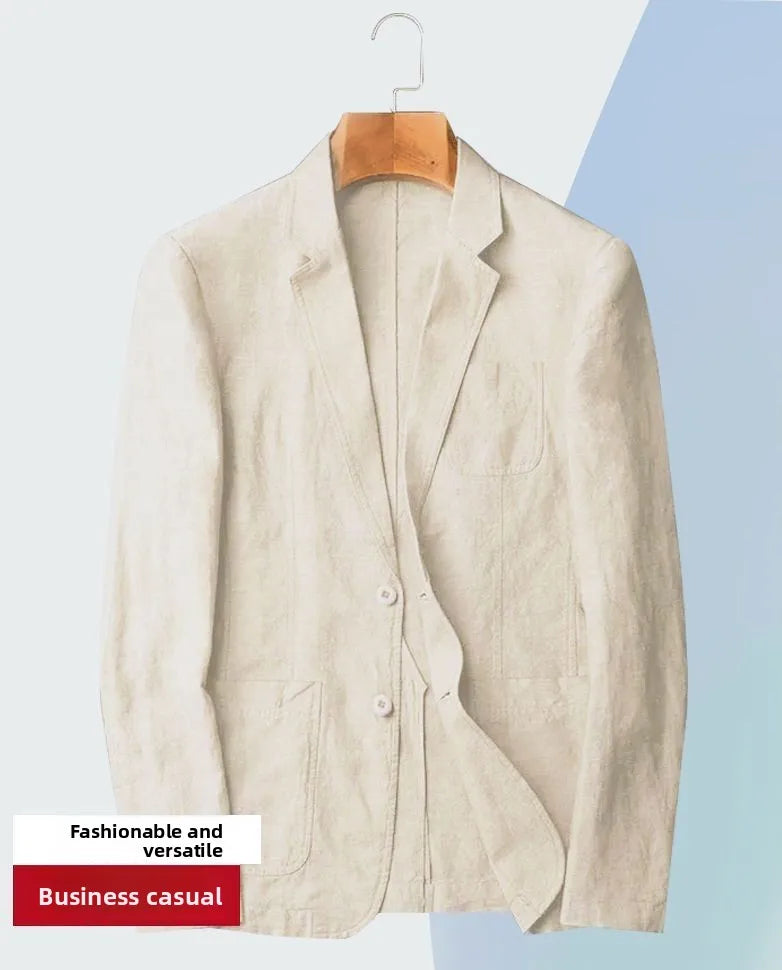 Linen Blazer A Stylish Versatile Men Business Casual Piece That Is Comfortable Breathable and Suitable for All Occasions Blazer