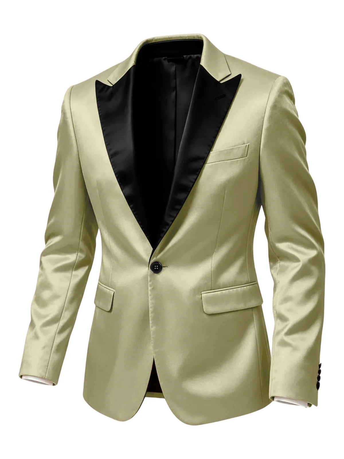 Luxury Satin Men's Tuxedo Blazer Black Peak Lapel One Button Slim Fit Suit Jacket Formal Business Casual Suit For Wedding Party