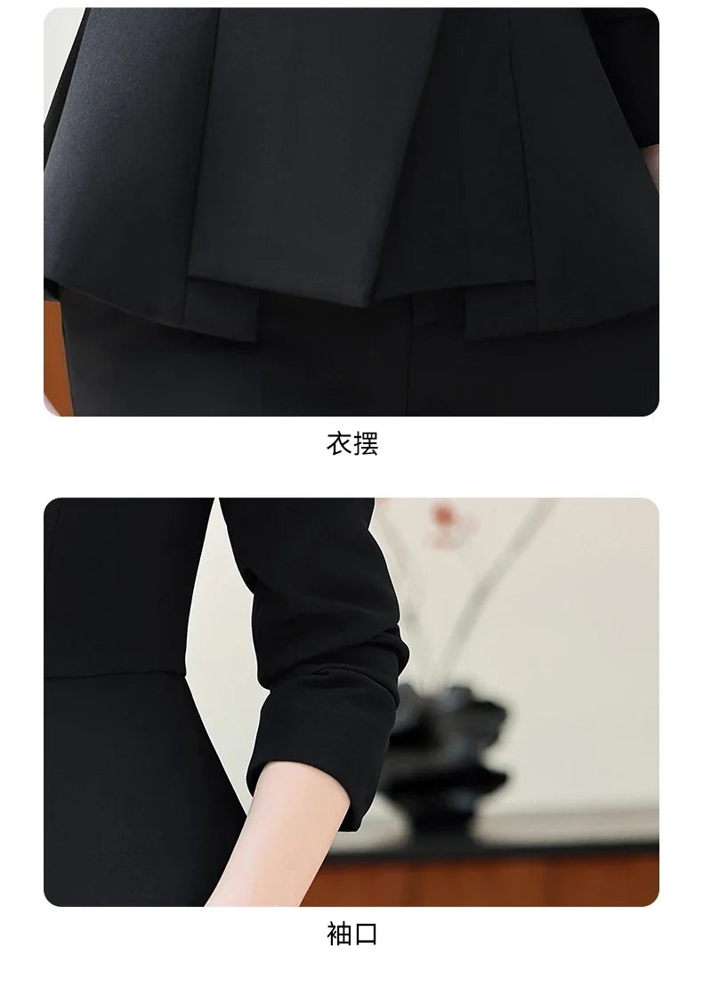 Fashionable professional women's two-piece pant+blazers. Slim fit, elegant  comfortable. 2025 autumn winter new styles