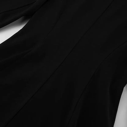 Elegant Black Lace Splice Long Sleeve Women's  Commute Style Fashion Design Polyester Fabric Business Casual Coat
