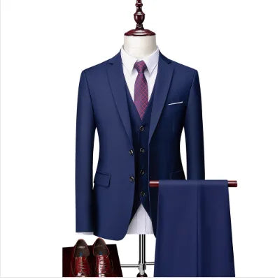 White Men Suits Slim Fit 3 Piece Double Breasted Suit Men Wedding Prom Party Business (Blazer+Vest+Pants) Wedding Suits for Men