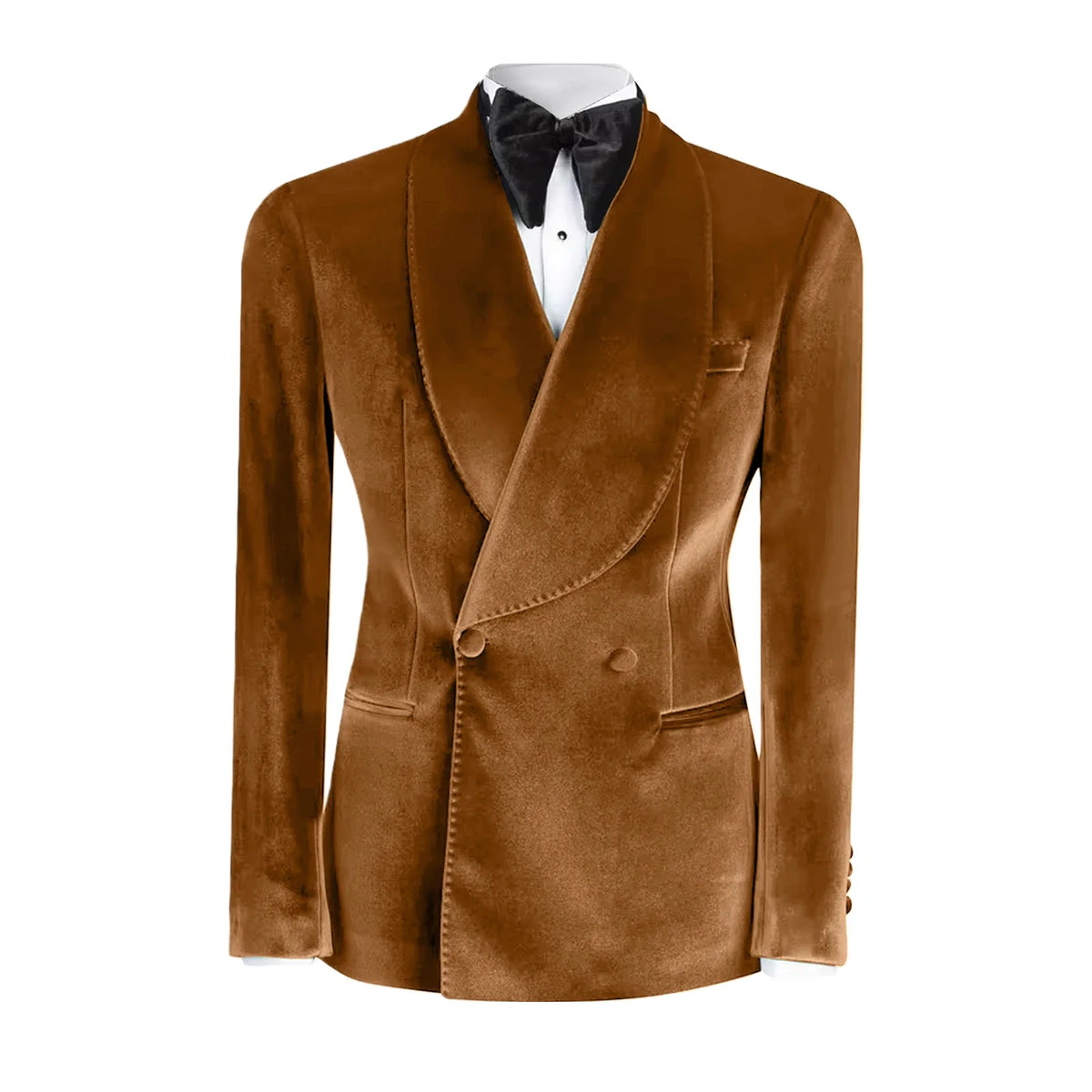 Formal Velvet Men's Suits Blazer Double Breasted Jacket 1 Piece Elegant Slim Fit Male Clothing Wedding Men Business Casual Coats