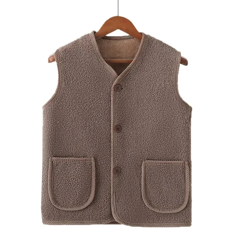 Women Large Size 5XL Parkas Waistcoat Coat Autumn Winter Female Cotton Padded Sleeveless 2025 Lady Lamb Down Cotton Vest Jacket