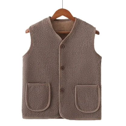 Women Large Size 5XL Parkas Waistcoat Coat Autumn Winter Female Cotton Padded Sleeveless 2025 Lady Lamb Down Cotton Vest Jacket