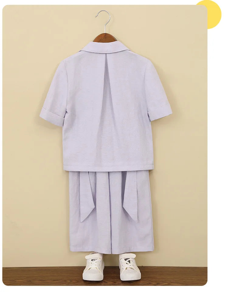 Boys Solid Short Sleeves Blazer Jack Vest Pants Children Suit Waistcoat Wedding Clothes Sets Toddler Formal Dress Kids Tuxedos
