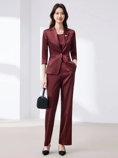 2026 Fashionable Women's Suit Set Slim Elegant Stylish Spring Summer New Arrival Pants Plus Tailored Suit Ensemble