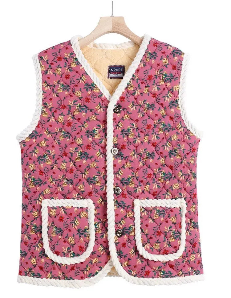 Fashion Thicken Fleece Jacket Women's Vest Open Cardigan Outerwear Loose Autumn Winter New Cotton Waistcoat