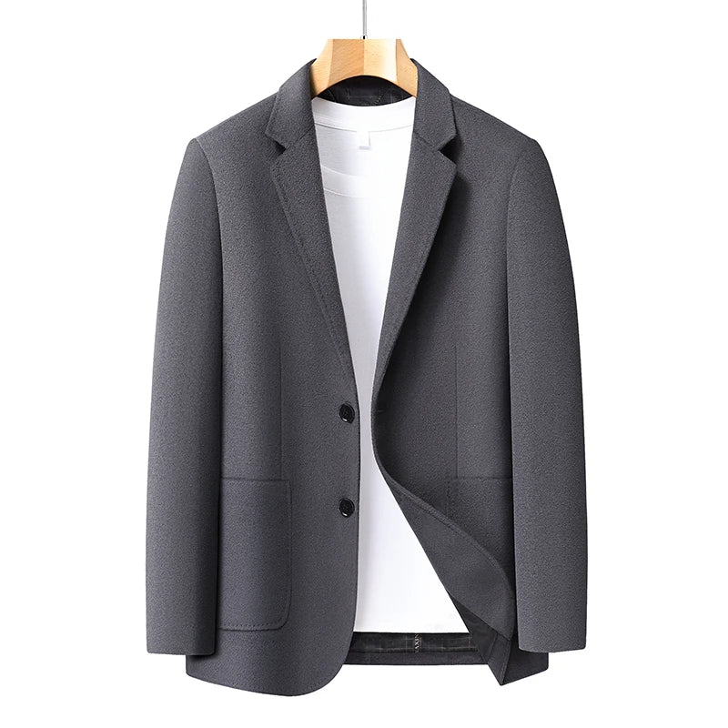 Spring/Summer new men's high-end wool suit jacket - stylish and form-fitting suit top, suitable for home and daily wear.