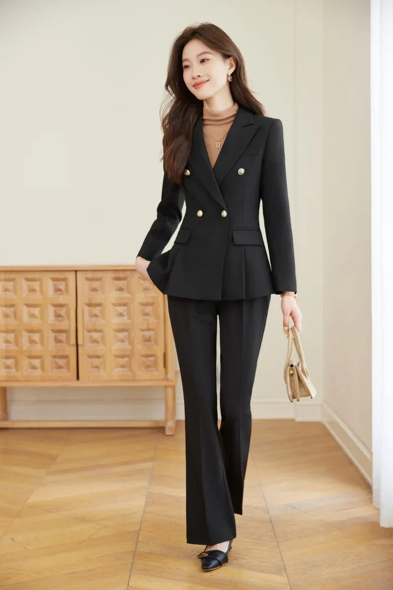 Elegant and fashionable professional women's high-quality two-piece suit jacket + pants. 2025 autumn/winter new styles