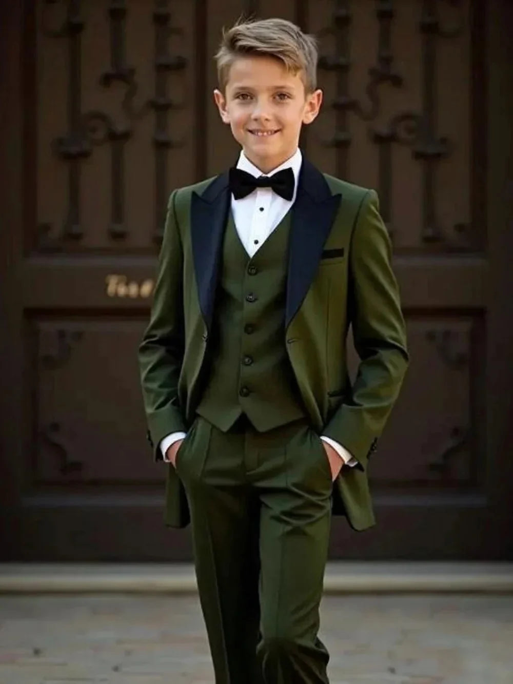 Fast Delivery Boys Homecoming Suit Set 3 Pieces 2-20T,Elegant Formal Kids Slit Fit Suits Banquet Party Wear,Plus Size Tuxedo