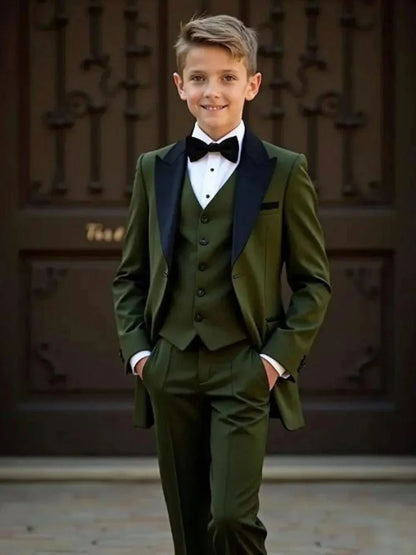Fast Delivery Boys Homecoming Suit Set 3 Pieces 2-20T,Elegant Formal Kids Slit Fit Suits Banquet Party Wear,Plus Size Tuxedo