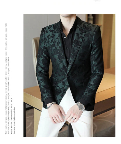 Men's Casual Suit Top - 2025 Spring S-5XL High-Quality Fashion Handsome Trend Business Boutique Wedding Dance West Coat