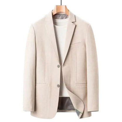 KIDWHXR Man Suit Coat Korean Solid Color Single-breasted Male Blazer Slim Long Sleeve Breathable Business Casual Men Outerwear