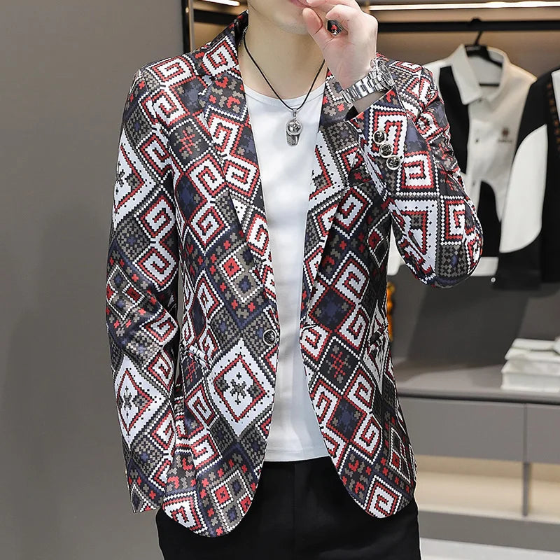 Blazer Men's fashion outdoor travel gentleman wedding Slimming Business versatile Trendy Casual Korean-style formal wear Blazer
