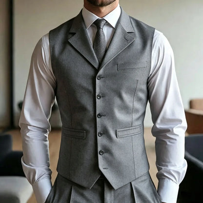 Men's Formal Vest – Single Breasted Suit Waistcoat for Weddings & Business