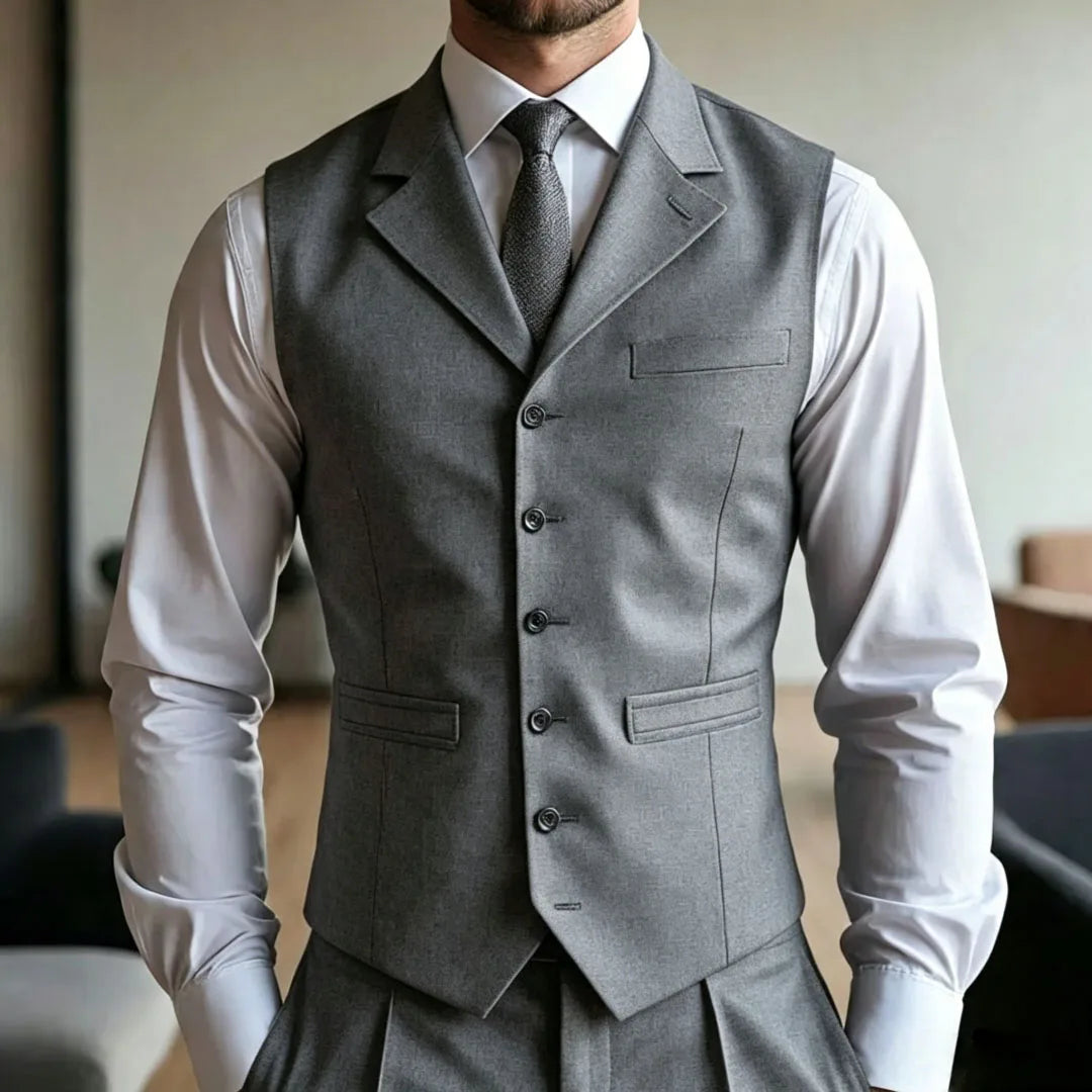 Men's Formal Vest – Single Breasted Suit Waistcoat for Weddings & Business